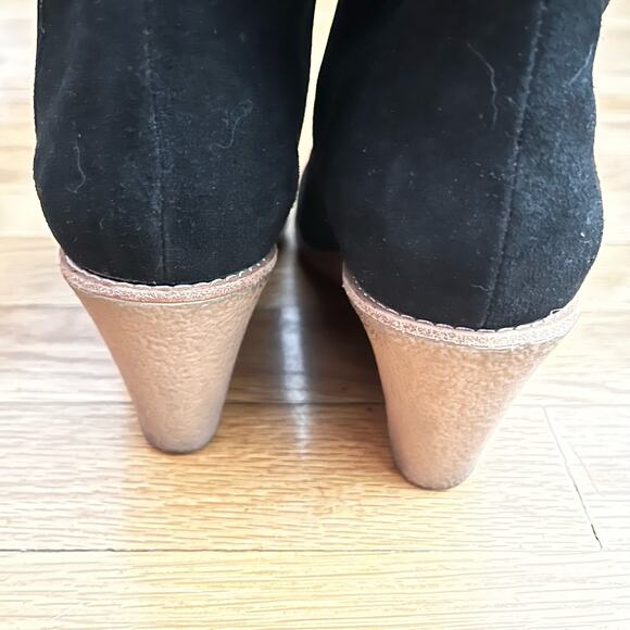 Joie Suede Sherpa-Lined Knee High Wedge Boots - Size 37 (ESTIMATED) - Picture 4 of 10